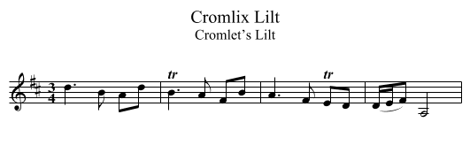 Cromlix Lilt - staff notation