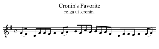 Cronin's Favorite - staff notation