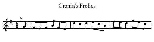 Cronin's Frolics - staff notation