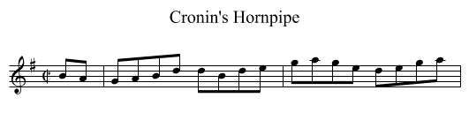 Cronin's Hornpipe - staff notation