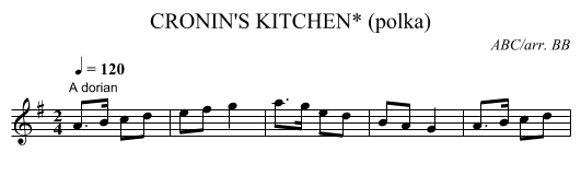 CRONIN'S KITCHEN* (polka) - staff notation