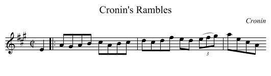 Cronin's Rambles - staff notation
