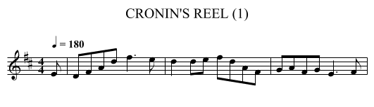 CRONIN'S REEL (1) - staff notation