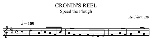 CRONIN'S REEL - staff notation