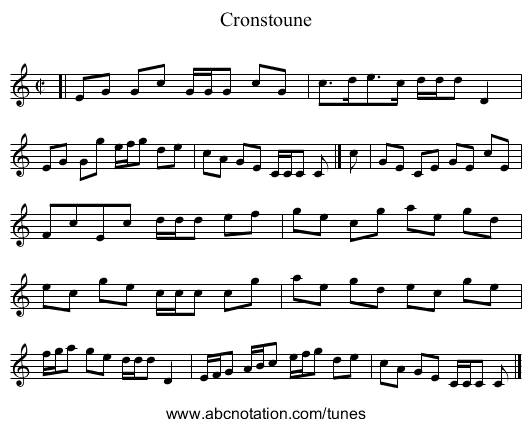 Cronstoune - staff notation