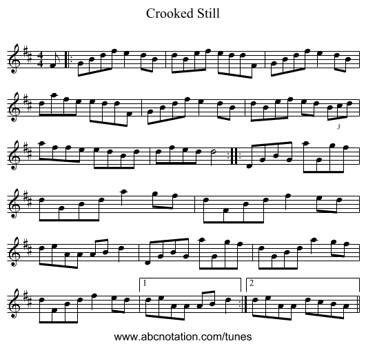 Crooked Still - staff notation