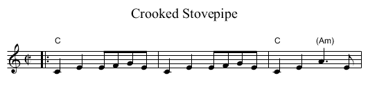Crooked Stovepipe - staff notation