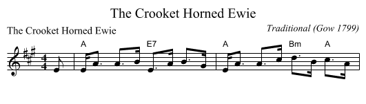 Crooket Horned Ewie, The  - staff notation