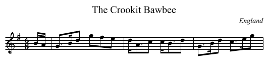 Crookit Bawbee, The - staff notation
