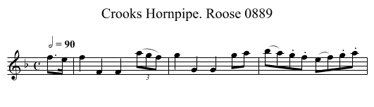 Crooks Hornpipe. Roose 0889 - staff notation