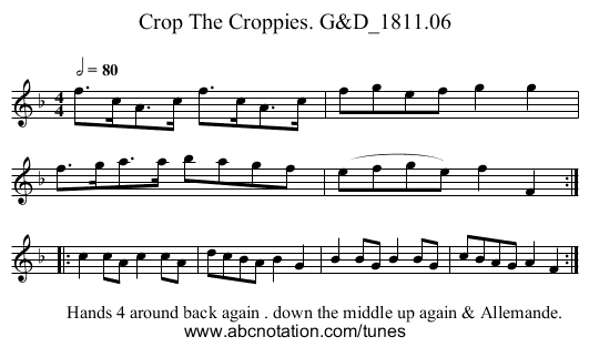 Crop The Croppies. G&D_1811.06 - staff notation
