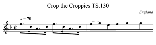 Crop the Croppies TS.130 - staff notation