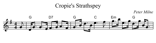 Cropie's Strathspey - staff notation