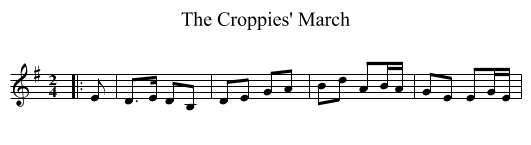 Croppies' March, The  - staff notation