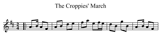 Croppies' March, The  - staff notation
