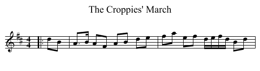 Croppies' March, The  - staff notation