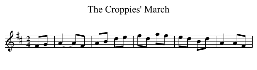 Croppies' March, The  - staff notation