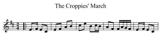 Croppies' March, The  - staff notation