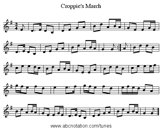 Croppie's March - staff notation