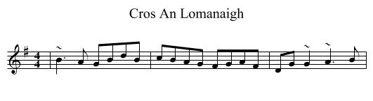 Cros An Lomanaigh - staff notation
