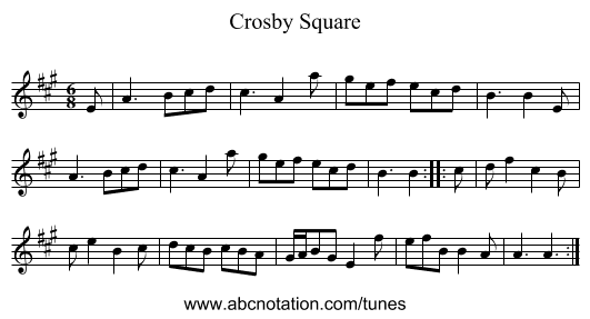 Crosby Square - staff notation