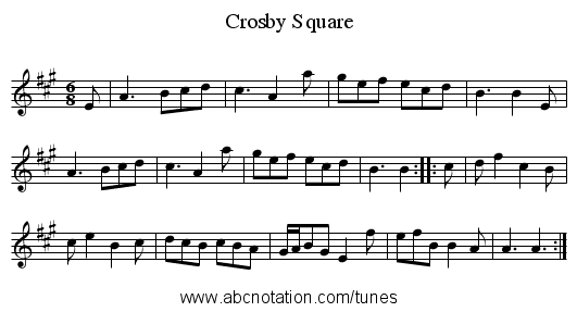 Crosby Square - staff notation