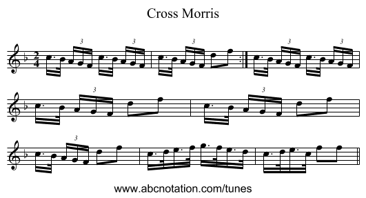 Cross Morris - staff notation