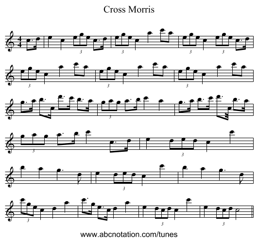 Cross Morris - staff notation