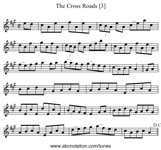 Cross Roads [3], The - staff notation