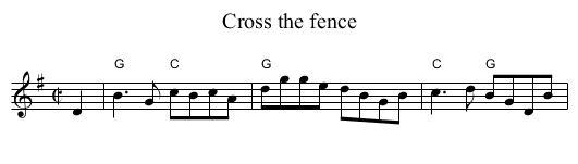 Cross the fence - staff notation