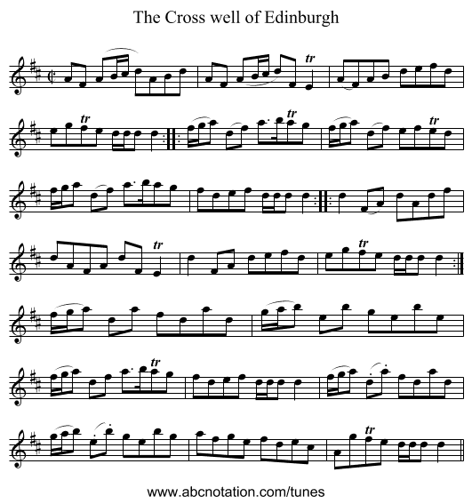 Cross well of Edinburgh, The - staff notation