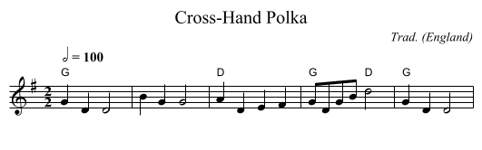 Cross-Hand Polka - staff notation