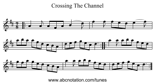 Crossing The Channel - staff notation