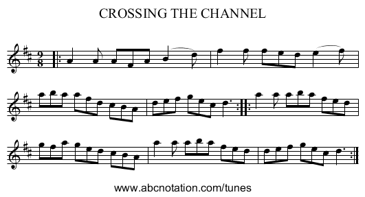 CROSSING THE CHANNEL - staff notation