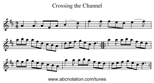 Crossing the Channel - staff notation