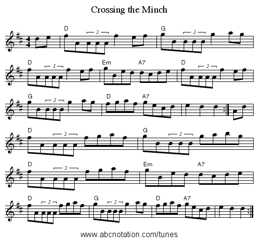 Crossing the Minch - staff notation
