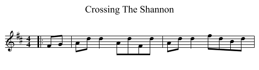 Crossing The Shannon - staff notation