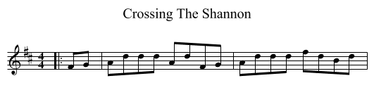Crossing The Shannon - staff notation