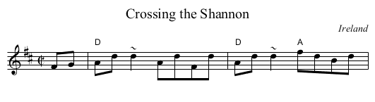 Crossing the Shannon - staff notation