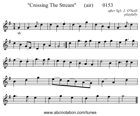 Crossing The Stream      (air)       0153 - staff notation