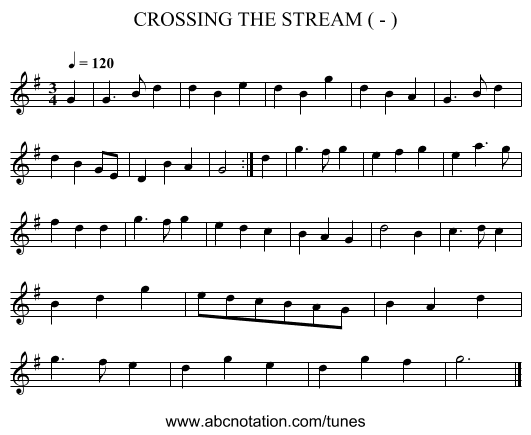 CROSSING THE STREAM ( - ) - staff notation