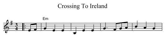 Crossing To Ireland - staff notation