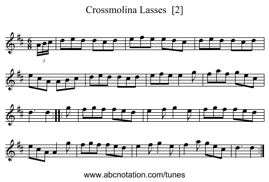 Crossmolina Lasses  [2] - staff notation