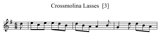 Crossmolina Lasses  [3] - staff notation