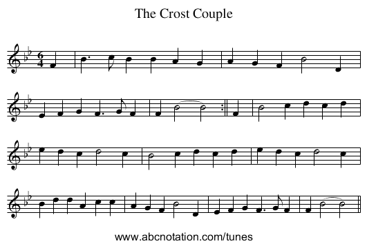 Crost Couple, The - staff notation