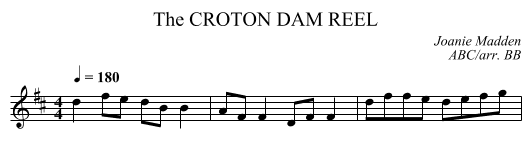 CROTON DAM REEL, The - staff notation
