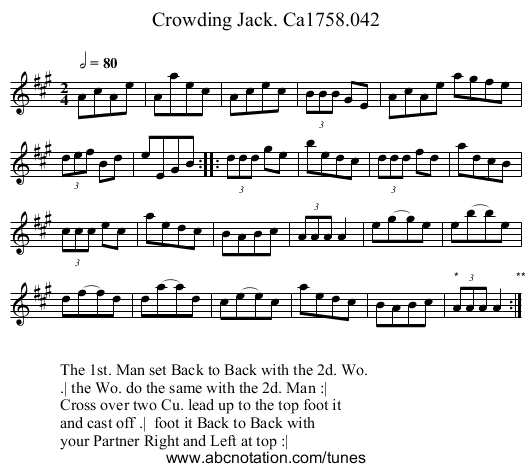 Crowding Jack. Ca1758.042 - staff notation