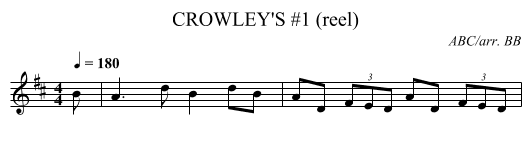 CROWLEY'S #1 (reel) - staff notation