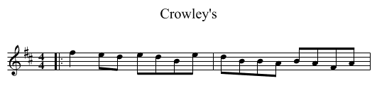 Crowley's - staff notation