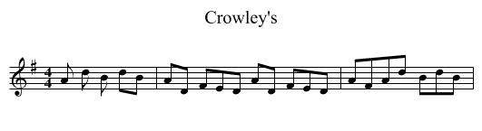 Crowley's - staff notation